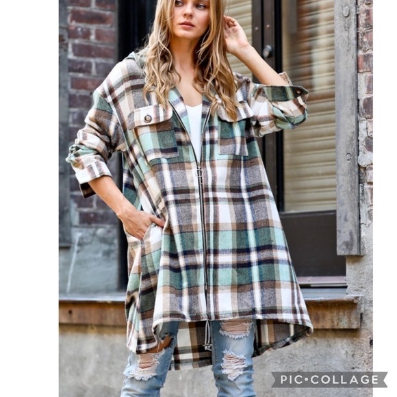 1 Left!! SO CUTE! Multi-Color Plaid Jacket w/a Zipper - Picture 4 of 7